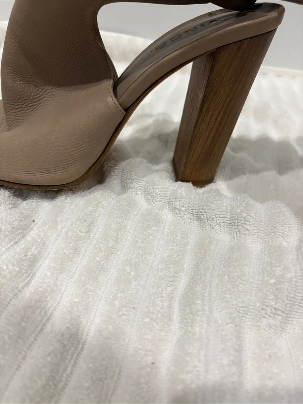 Vince Taupe Open-Toe Block Heel Sandals